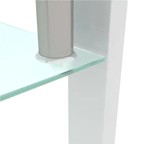 Sleek Modern White Coffee Table with Clear Glass Top – Stylish Center & Side Table for Living Room Furniture