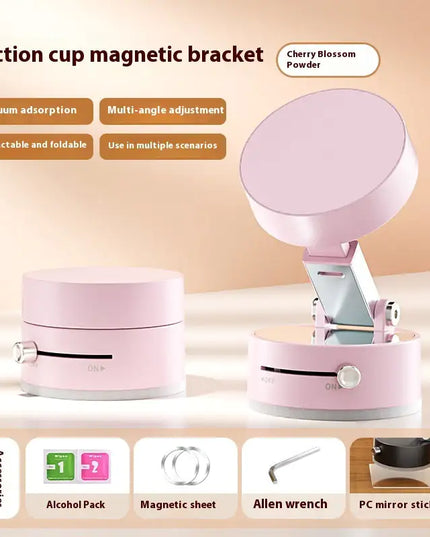 Foldable Magnetic Vacuum Car Phone Holder Foldable Suction Cup With Suction Cup Hands-Free Navigation For Smart Phone