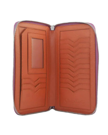Lotus Leather Wallet-Watermelon/Orange