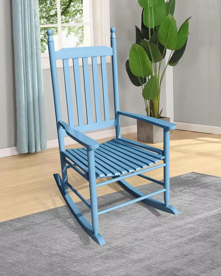 Blue Wooden Porch Rocker Chair