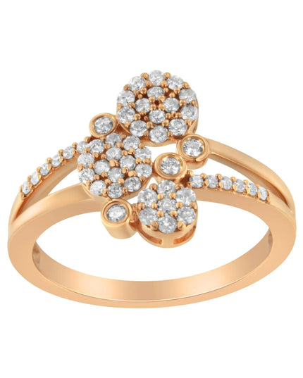 .925 Sterling Silver 1/2 Cttw Diamond Scatter Composite Bypass Ring (I-J Color, I1-I2 Clarity)