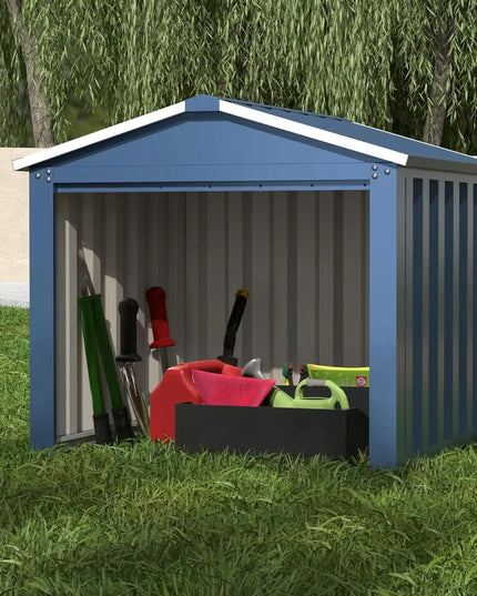 Outdoor Metal Storage Shed 3FT X 3FT, Steel Utility Tool House, Garden Patio Lawn, Blue