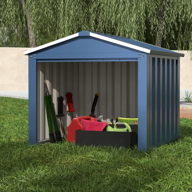Outdoor Metal Storage Shed 3FT X 3FT, Steel Utility Tool House, Garden Patio Lawn, Blue