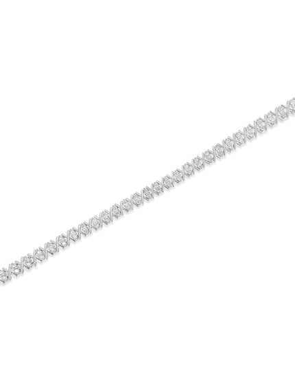 .925 Sterling Silver 1.0 Cttw Diamond Miracle-Set X-Link 7" Tennis Bracelet (I-J Color, I3 Clarity)