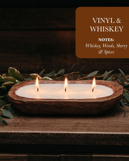 3-Wick Dough Bowl Soy Candle - Vinyl & Whiskey