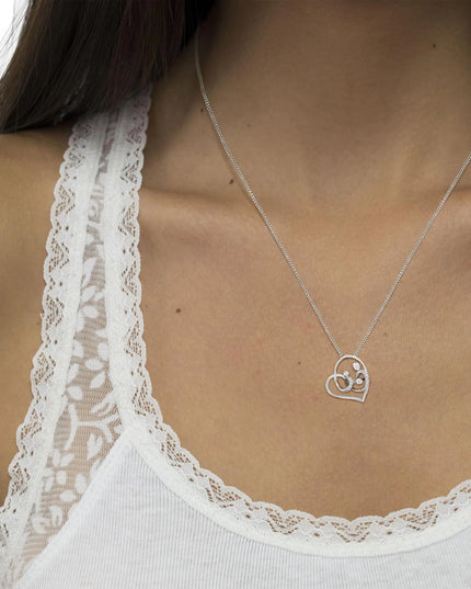 .925 Sterling Silver 1/6 cttw Diamond Heart Pendant Necklace (H-I, I1-I2)