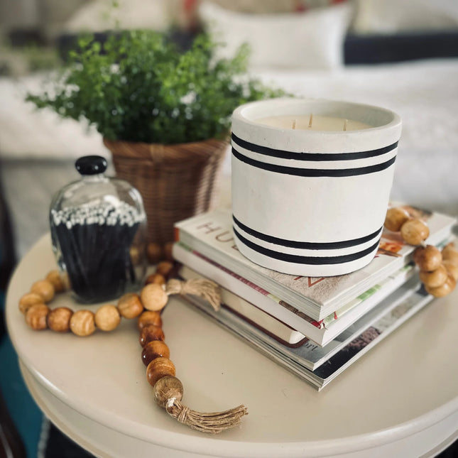TLC Candle Co."Magnolia" 2lb Home Decor, Hand Poured Concrete Candle, Scented Natural Soy Wax and Essential Oil Blended Fragrances 60 Hour Burn Time, Made in the USA