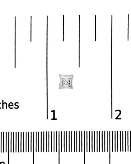 10K White Gold 1/5 Cttw Invisible Set Princess-Cut Diamond Stud Earrings (H-I Color, SI2-I1 Clarity)