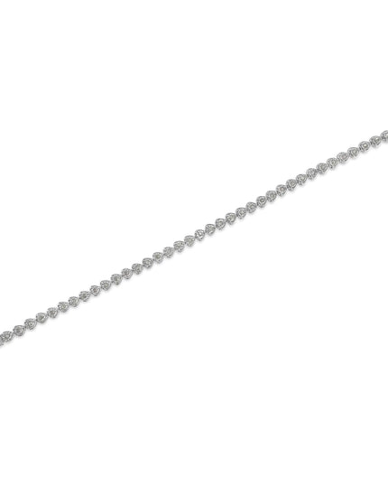 .925 Sterling Silver 1.0 Cttw Miracle Set Diamond Heart-Link 7" Tennis Bracelet (I-J Color, I2-I3 Clarity)