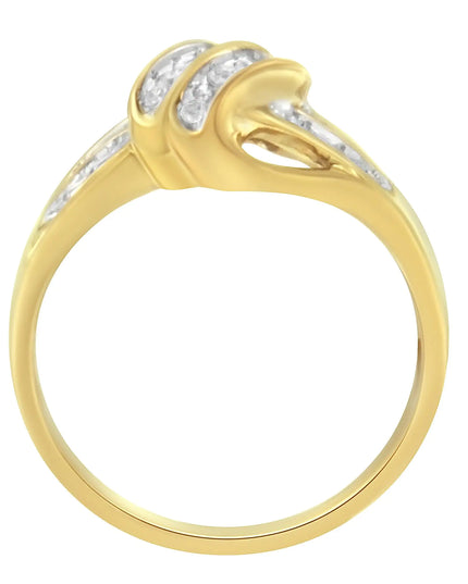 10K Yellow Gold Plated .925 Sterling Silver 1.0 Cttw Diamond Flower Cluster Open Halo Floral Ring (J-K Color, I2-I3 Clarity)
