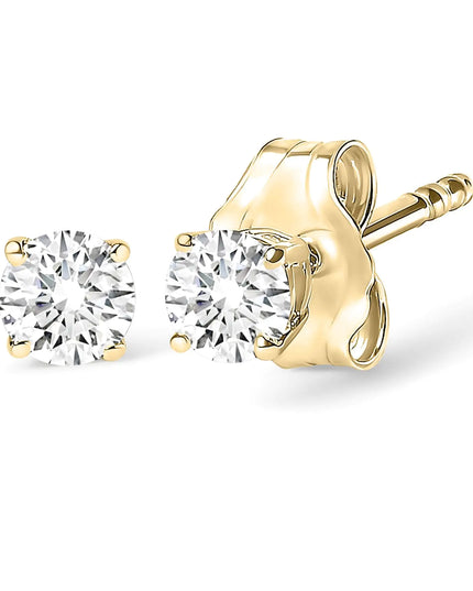 14K Gold 1/2 Cttw Round Lab Grown Diamond Solitaire Stud Earrings