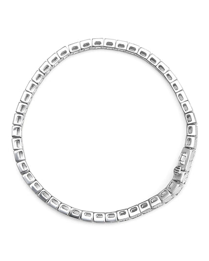 .925 Sterling Silver 1/4 Cttw Miracle Set Diamond and Bead Link 7.25" Tennis Bracelet (I-J Color, I2-I3 Clarity)
