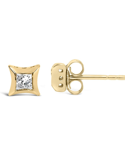 10K White Gold 1/5 Cttw Invisible Set Princess-Cut Diamond Stud Earrings (H-I Color, SI2-I1 Clarity)