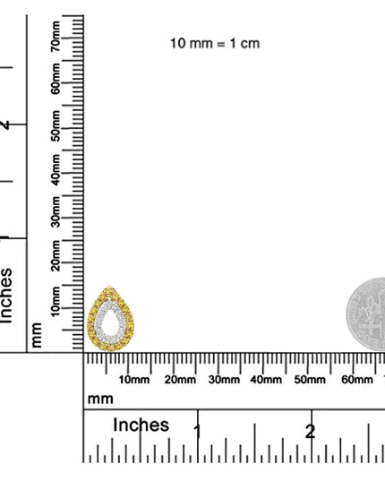 Yellow Gold Plated Sterling Silver Treated Yellow Diamond Pear Shape Pendant Necklace (1/2 cttw, Yellow Color, I2-I3 Clarity)