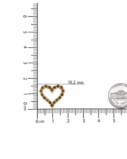 14K Yellow Gold Plated .925 Sterling Silver 1.0 Cttw Champagne Diamond Heart Pendant Necklace (K-L Color, I1-I2 Clarity) - 18"