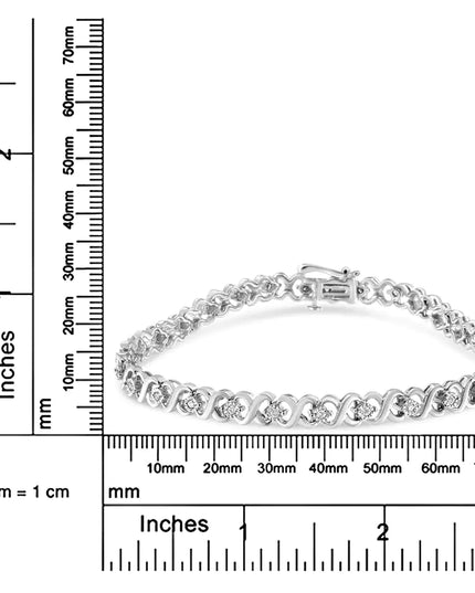 .925 Sterling Silver 1/3 Cttw Miracle Plate Round-Cut Diamond Infinity Link Bracelet  (I-J Color, I3 Clarity)  - Size 7.25"