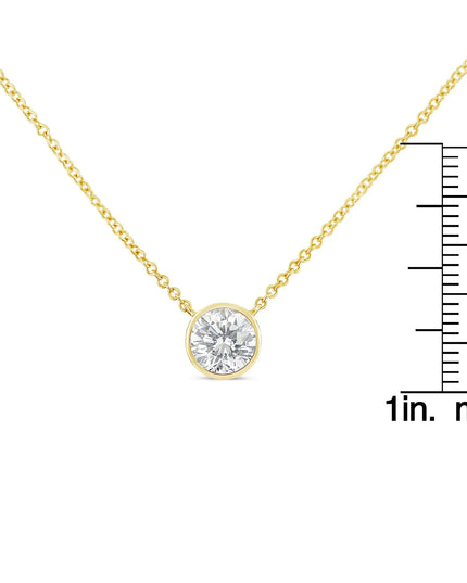Sterling Silver Bezel-Set Diamond Solitaire Pendant Necklace (1/3 cttw, H-I Color, I1-I2 Clarity)