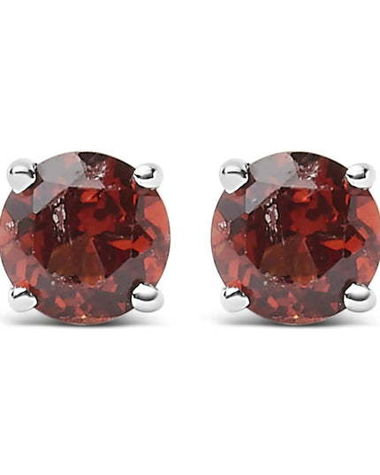.925 Sterling Silver 3.5 MM Created Birthstone Solitaire Stud Earrings - Choice of Gemstone