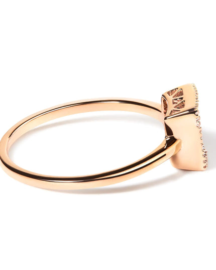10K Rose Gold 1/3 Cttw Invisible Set Princess Cut Diamond Composite Square Shape Ring (H-I color, I1-I2 clarity)