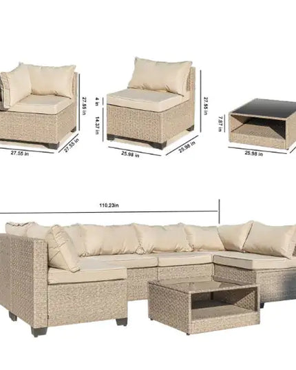 7-piece Patio Sofa Furniture Set