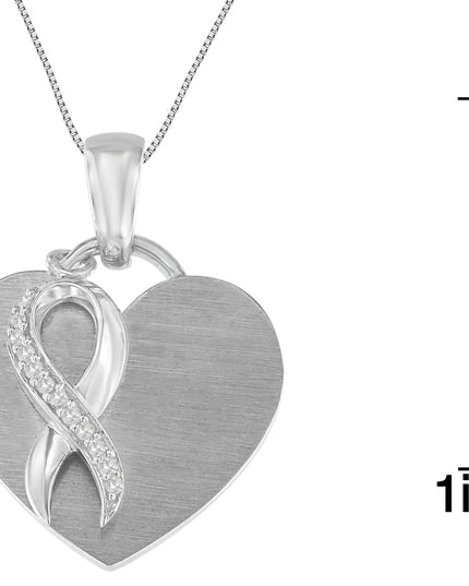 .925 Sterling Silver 1/10 cttw Diamond Heart Pendant Necklace (H-I, I1-I2)