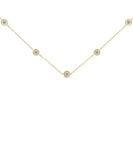 Sterling Silver Diamond Station Necklace (1/2 cttw, K-L Color, I2-I3 Clarity)