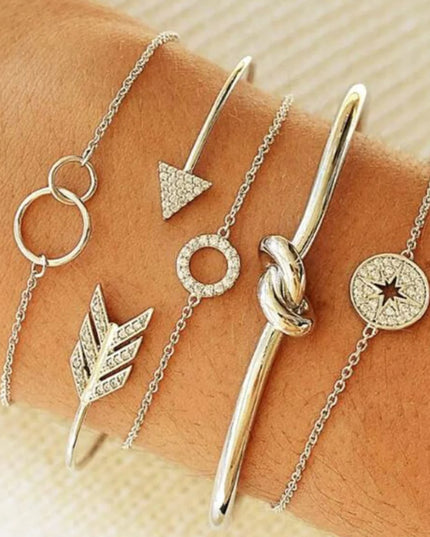 Stacked Bracelet Set #7 Silver