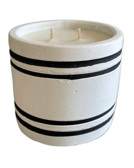 Luxury Small Striped Stone Designer Candle - Pillow Talk
