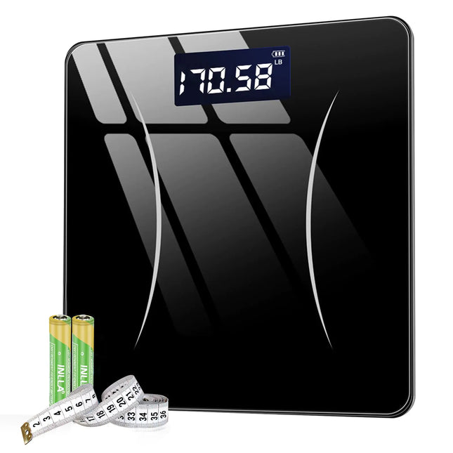 Tocnoda Digital Bathroom Scale – Accurate Body Weight Scale with LED Display, Auto On/Off, Supports Up to 400 lbs (Black)
