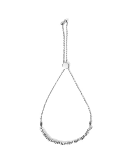 .925 Sterling Silver 1/4 Cttw Diamond Marquise Shaped Link 4"-10" Adjustable Bolo Bracelet (I-J Color, I1-I2 Clarity)