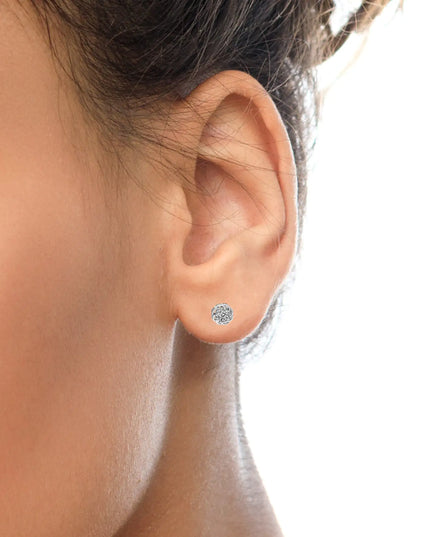 .925 Sterling Silver 1/2 Cttw Round Diamond Cluster Openwork Floral Halo Stud Earrings (I1-I2 Clarity, I-J Color)