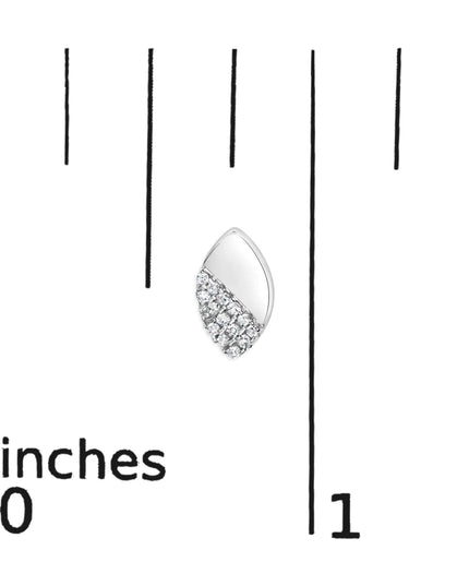 925 Sterling Silver 1/6 Cttw Diamond and Mirror Polish Pear Shape Stud Earrings (I-J Color, I2-I3 Clarity)