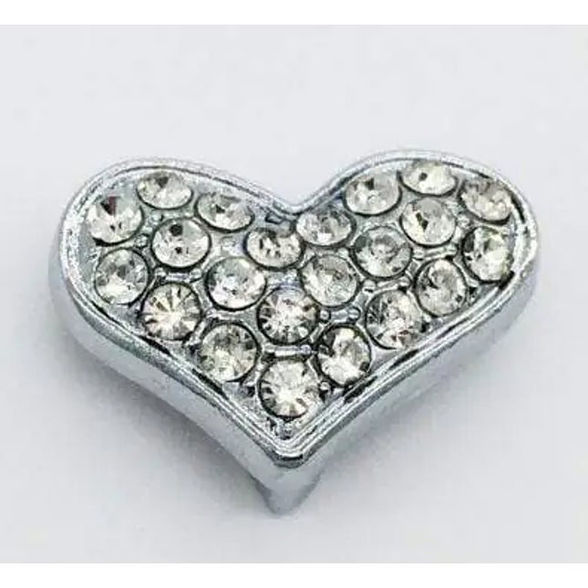 Pavé Heart -Silver Charm