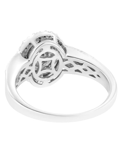 .925 Sterling Silver 1/3 Cttw Pave Set Round-Cut Diamond Braided Halo Cocktail Ring (I-J Color, I2-I3 Clarity)