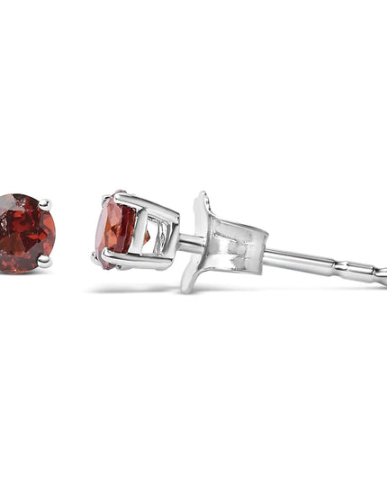 .925 Sterling Silver 3.5 MM Created Birthstone Solitaire Stud Earrings - Choice of Gemstone