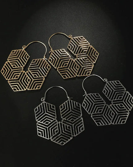 Hex -Gold Earrings