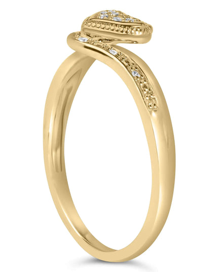 14K Yellow Gold Plated .925 Sterling Silver Diamond Accent Filigree Heart Promise Ring (I-J Color, I3 Clarity)