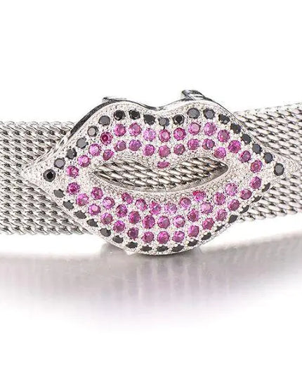 Colored Stones Lips Charm