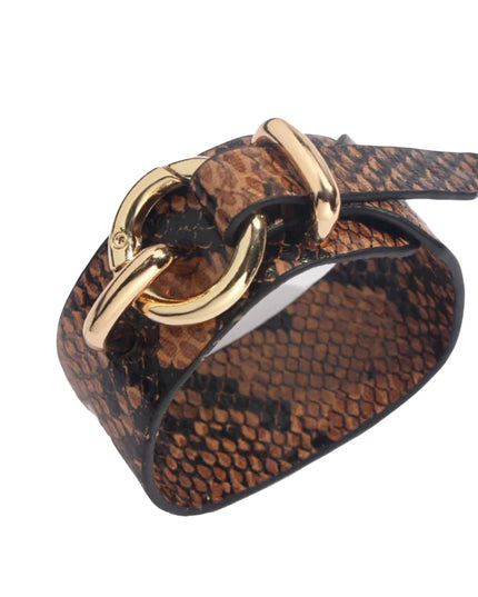 Round Lock Bracelet -Brown