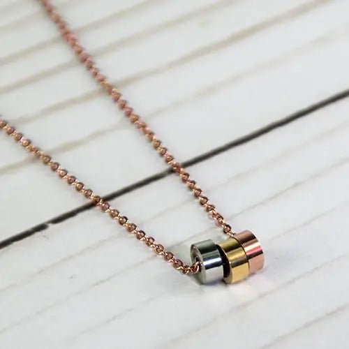 Triple Hoop Necklace- Rose