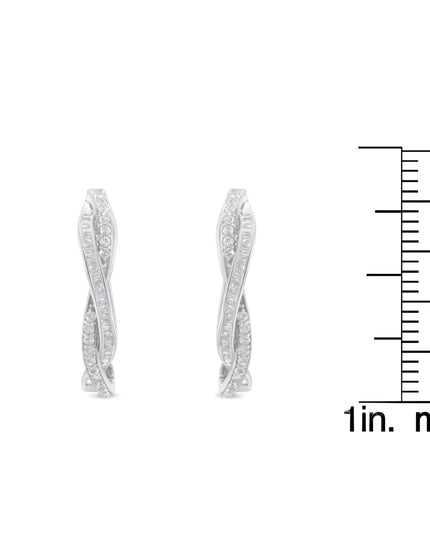 Sterling-Silver Diamond Hoop Earring (0.75 cttw, I-J Color, I2-I3 Clarity)