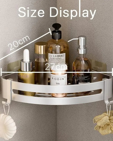 1 Layer Silver Triangular Corner Shelf Organizer