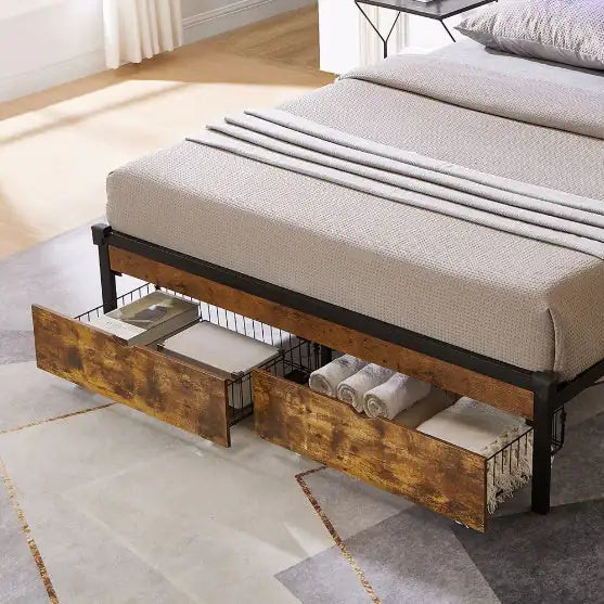 Full Bed With Drawers