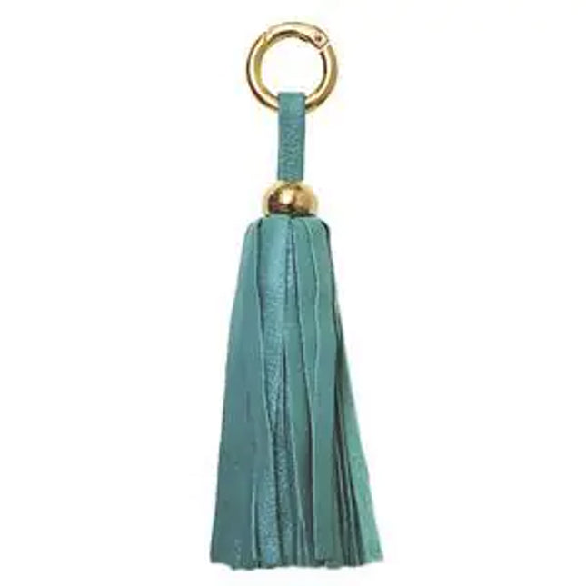 Leather Tassel -Aqua