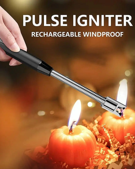 USB Rechargeable Electric Arc BBQ Lighter - Black