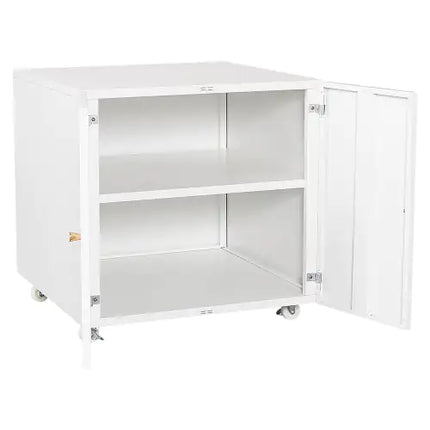 Metal Printer Stand With Storage, Small Space Mobile Printer Table, Adjustable Shelf, Home