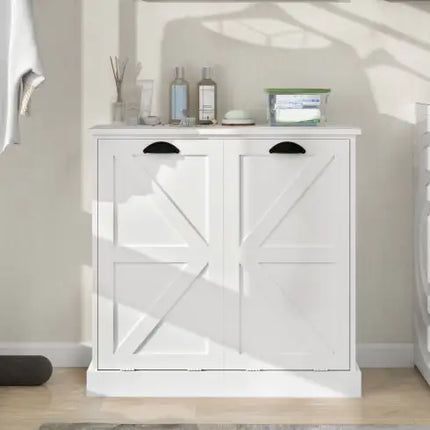 Tilt-out Laundry Sorter Cabinet, 2-compartment, White