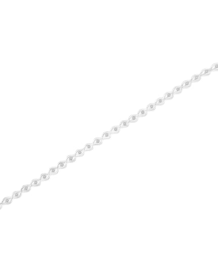.925 Sterling Silver 1/2 Cttw Rose Cut Diamond Almond Shape Link Tennis Bracelet (I-J Color, I3 Clarity) - 7”