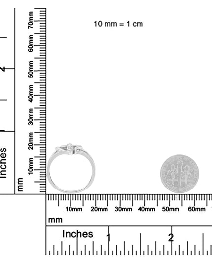 10K White Gold Diamond-Accented Cross & Open Heart Promise Fashion Ring (H-I Color, I1-I2 Clarity)