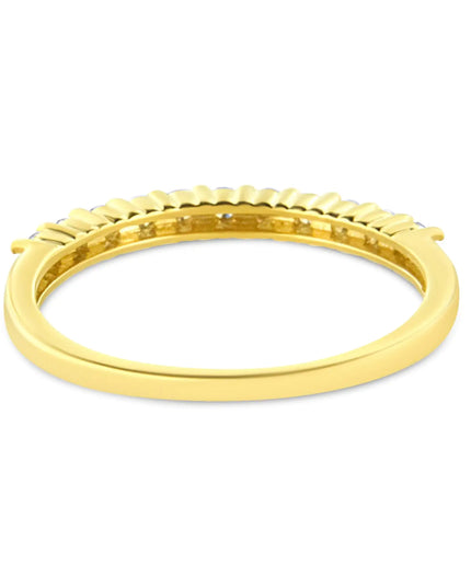 IGI Certified 1/4 Cttw Diamond 10K Yellow Gold Prong Set Fluted Band Style Ring (I-J Color, I2-I3 Clarity)